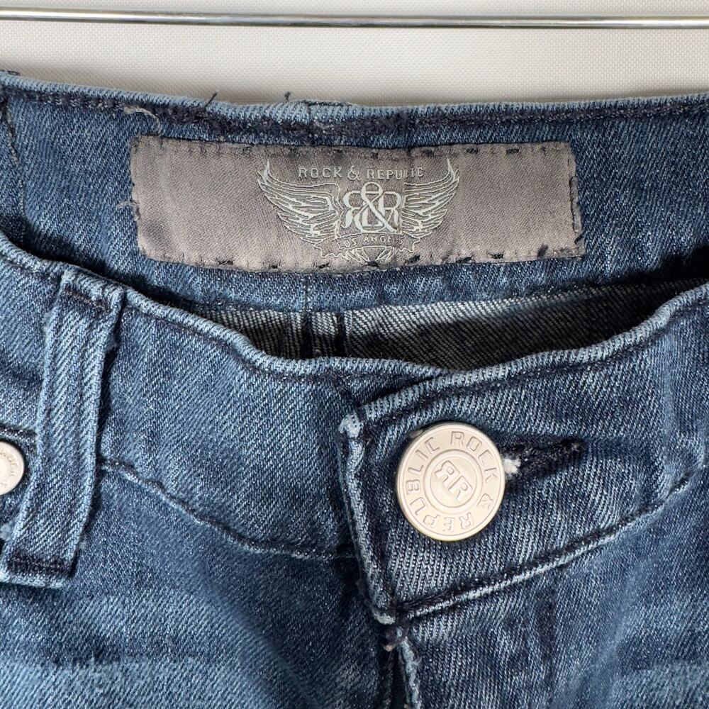 Vintage Rock & Republic Bootcut Low-Mid Rise Embellished Jeans Women's Size 30 - Picture 10 of 10